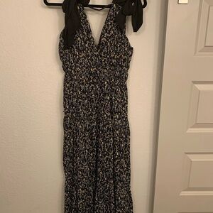 Elegant Black and White Floral Dress